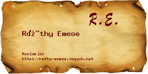 Réthy Emese névjegykártya